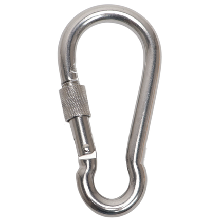 Cantonal Grote karabijnhaak RVS met schroefsluiting 120x11 mm- 17 mm oogdiameter