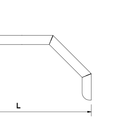 Cantonal Half spatbord - rechts - 395x220x362 mm
