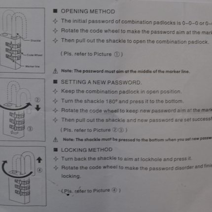 Cantonal Hangslot met cijfercode - 4 cijfers