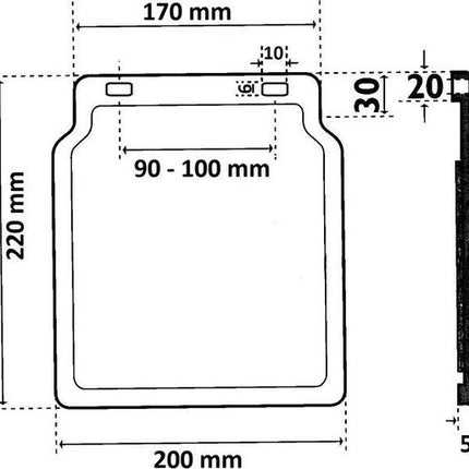 Cantonal Hard kunststof spatlap (200x220 mm)
