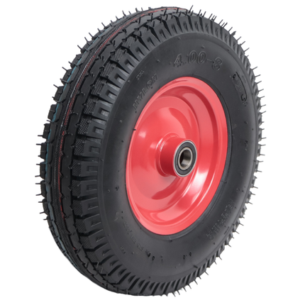 Cantonal Heavy duty kruiwagenwiel - 4.00-8 - luchtband en stalen velg - maximale belasting: 535 kg - asgat/naafdiameter: 25 mm - inclusief kogellager