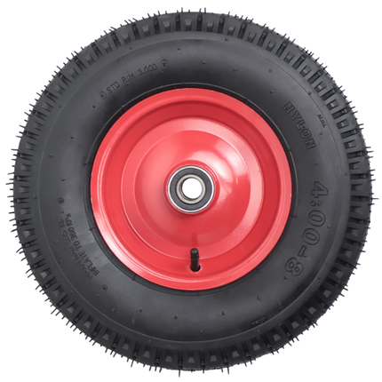 Cantonal Heavy duty kruiwagenwiel - 4.00-8 - luchtband en stalen velg - maximale belasting: 535 kg - asgat/naafdiameter: 25 mm - inclusief kogellager