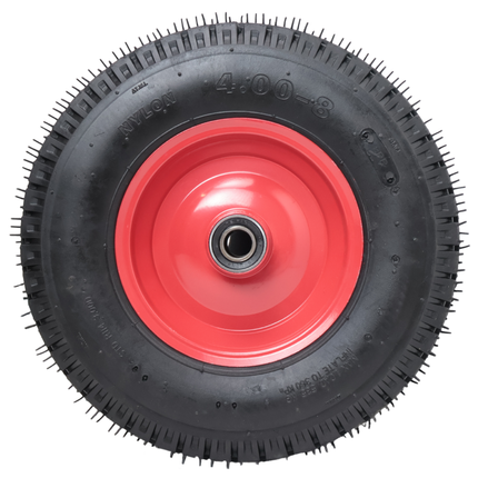 Cantonal Heavy duty kruiwagenwiel - 4.00-8 - luchtband en stalen velg - maximale belasting: 535 kg - asgat/naafdiameter: 25 mm - inclusief kogellager