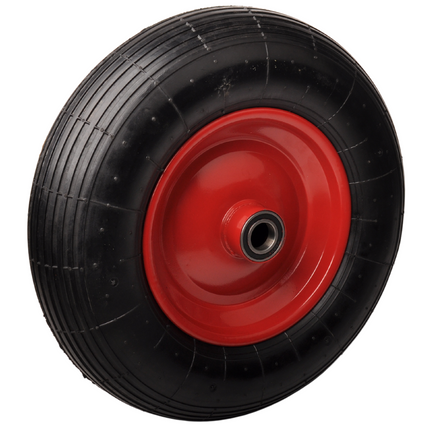 Cantonal Heavy duty kruiwagenwiel - 4.00-8 - stalen rode velg - maximale belasting: 220 kg - asgat: 25 mm