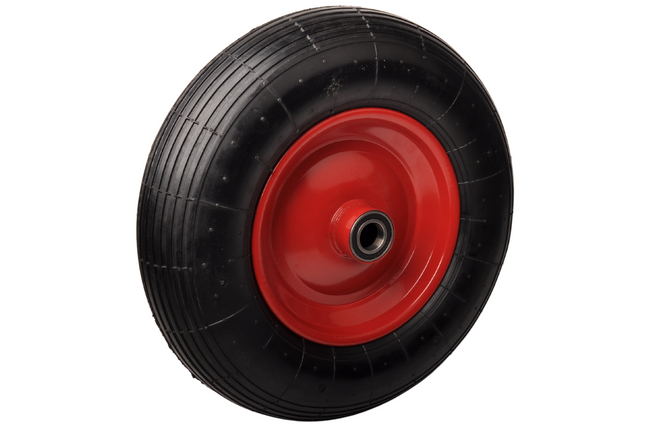 Cantonal Heavy duty kruiwagenwiel - 4.00-8 - stalen rode velg - maximale belasting: 220 kg - asgat: 25 mm