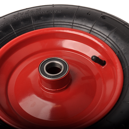 Cantonal Heavy duty kruiwagenwiel - 4.00-8 - stalen rode velg - maximale belasting: 220 kg - asgat: 25 mm