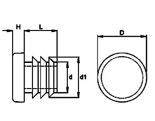 Cantonal Insteekdop rond 35 mm - 10 stuks