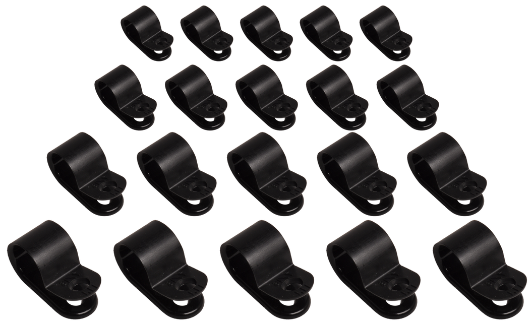 Cantonal Kabelbeugels 11,1 mm zwart voor bevestiging verlichtingskabel - 20 stuks
