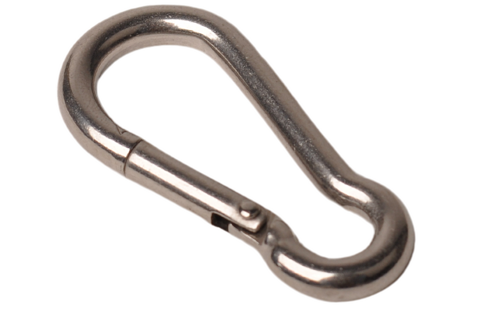 Cantonal Karabijnhaak RVS 50x5 mm - 8 mm oogdiameter