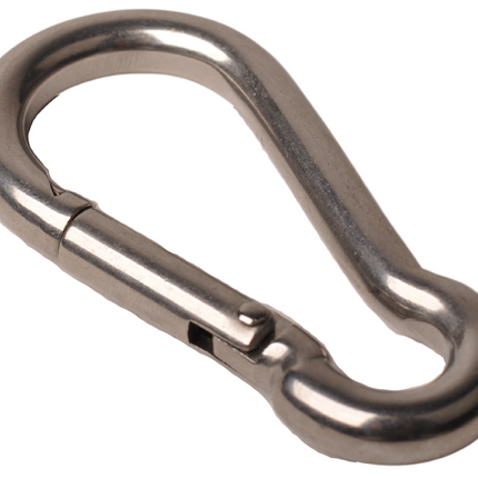 Cantonal Karabijnhaak RVS 80x8 mm - 12 mm oogdiameter