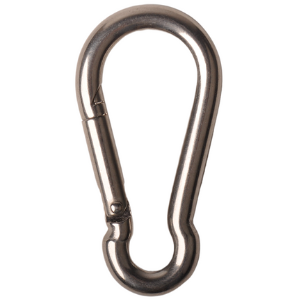 Cantonal Karabijnhaak RVS 80x8 mm - 12 mm oogdiameter