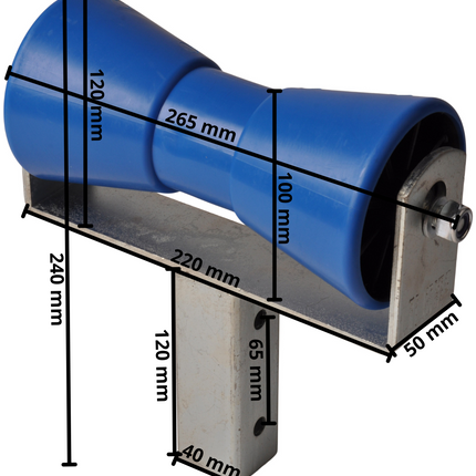 Cantonal Kielrol set - 200x85 mm - blauw - compleet op T steun