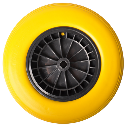 Cantonal Kruiwagenwiel - 4.00-8 - anti lek band en zwarte kunststof velg - maximale belasting: 150 kg - asgat/naafdiameter: 20 mm