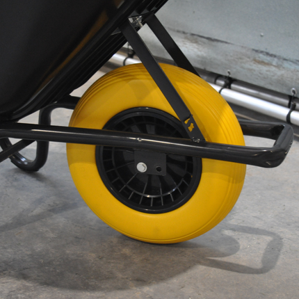 Cantonal Kruiwagenwiel - 4.00-8 - anti lek band en zwarte kunststof velg - maximale belasting: 150 kg - asgat/naafdiameter: 20 mm