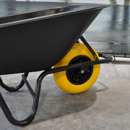 Cantonal Kruiwagenwiel - 4.00-8 - anti lek band en zwarte kunststof velg - maximale belasting: 150 kg - asgat/naafdiameter: 20 mm