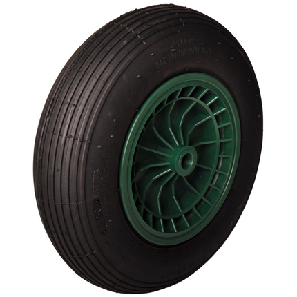 Cantonal Kruiwagenwiel - 4.00-8 - luchtband en kunststof velg - maximale belasting: 150 kg - asgat/naafdiameter: 20 mm - inclusief rollager