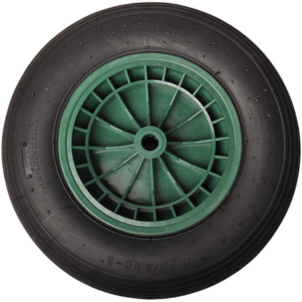 Cantonal Kruiwagenwiel - 4.00-8 - luchtband en kunststof velg - maximale belasting: 150 kg - asgat/naafdiameter: 20 mm - inclusief rollager
