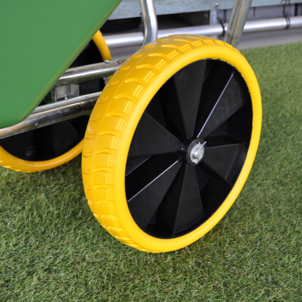 Cantonal Kruiwagenwiel - 4.00-8 - massief/anti-lek band en zwarte kunststof velg - maximale belasting: 150 kg - asgat/naafdiameter: 20 mm