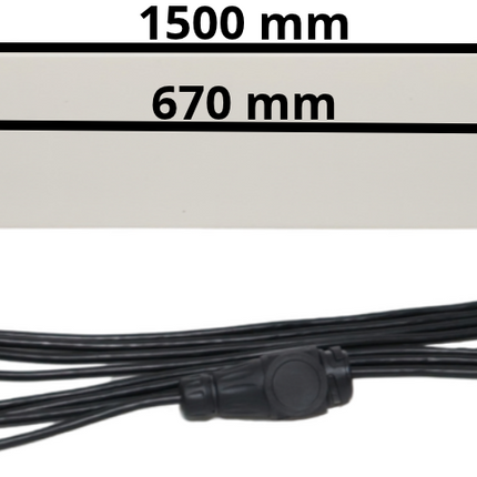Cantonal Lichtbalk voor aanhanger - 150 cm breed - 13 polige stekker op 9 meter hoofdkabel