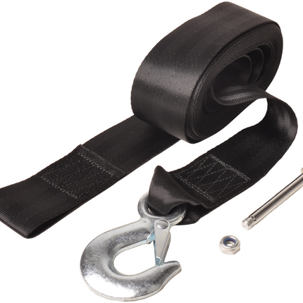 Cantonal Lierband boottrailer met haak – 5 cm x 6,1 meter – 612 kg – zwart - incl. montagebout