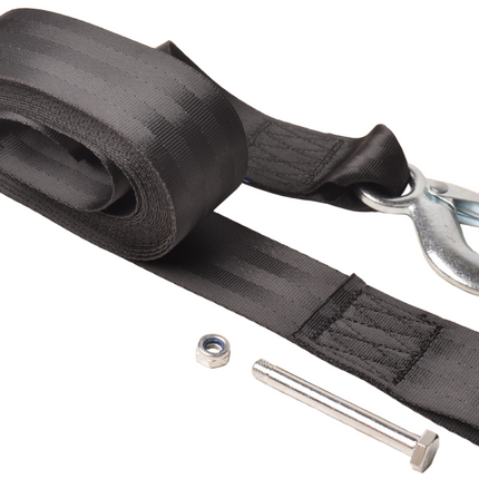 Cantonal Lierband boottrailer met haak – 5 cm x 6,1 meter – 612 kg – zwart - incl. montagebout