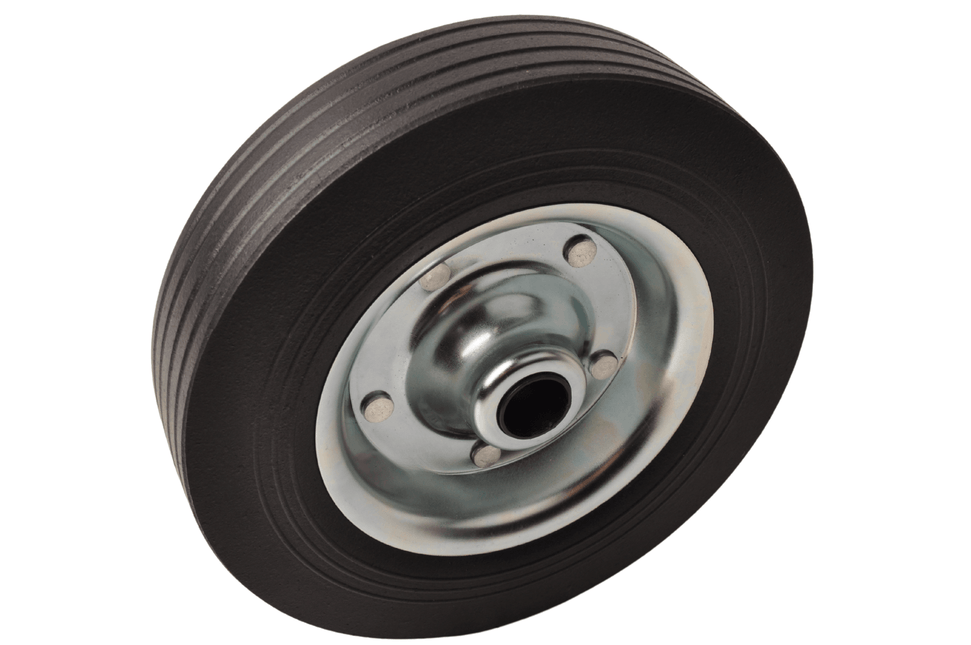 Cantonal Losse stalen velg met Hard rubberen wiel 200 x 50. Past op neuswiel met buis van 48mm doorsnee.