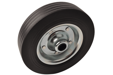 Cantonal Losse stalen velg met Hard rubberen wiel 200 x 50. Past op neuswiel met buis van 48mm doorsnee.