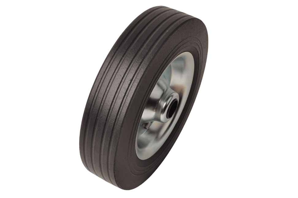Cantonal Losse stalen velg met Hard rubberen wiel 200 x 50. Past op neuswiel met buis van 48mm doorsnee.