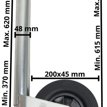 Cantonal Neuswiel - rond 48 mm - draagvermogen: 150 kg - kunststof velg