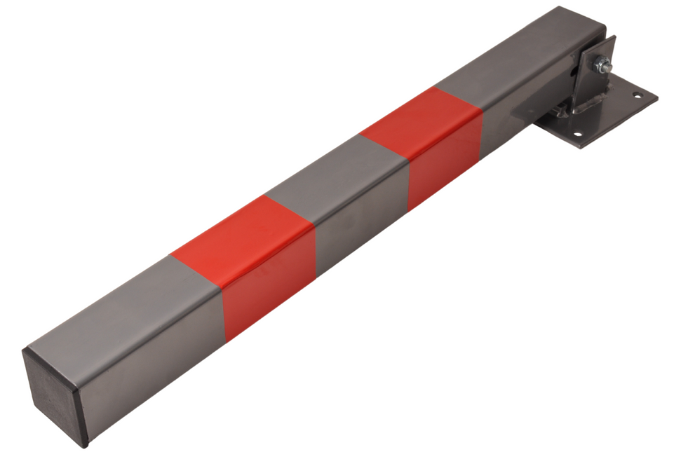 Cantonal Parkeerpaal met slot - 650x60x60 mm - grijs/rood - hoogwaardige kwaliteit