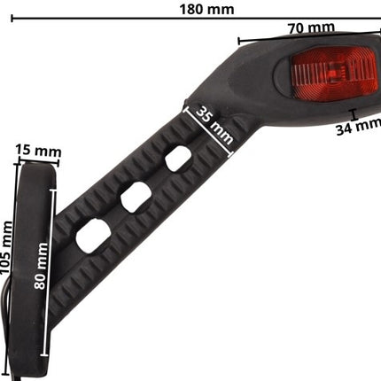 Cantonal Pendellicht LED - rechts - wit/oranje/rood