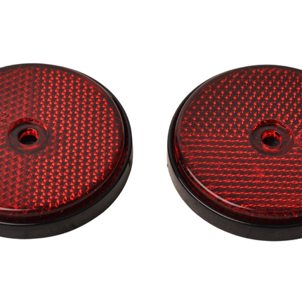 Cantonal Rode reflector 60 mm schroefgaten rond - 2 stuks