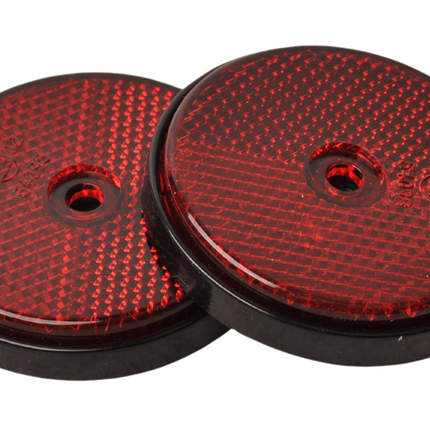Cantonal Rode reflector 60 mm schroefgaten rond - 2 stuks