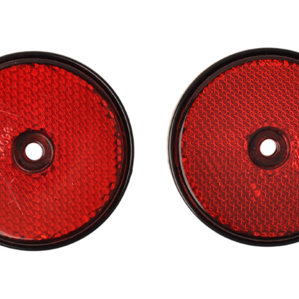 Cantonal Rode reflector 60 mm schroefgaten rond - 2 stuks