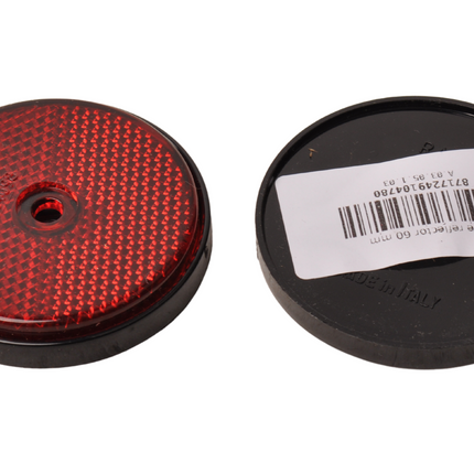 Cantonal Rode reflector 60 mm schroefgaten rond - 2 stuks