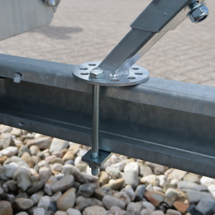 Cantonal Schoor/steun voor neuswiel 60 mm met ronde bevestiging - inclusief bevestigingsset