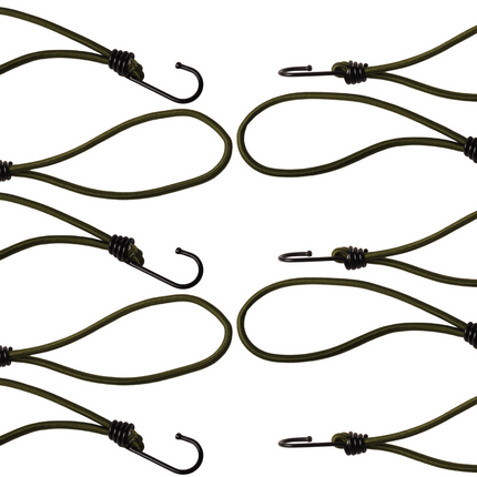 Cantonal Set van 10 Spanelastieken met haak (donkergroen) 230 mm