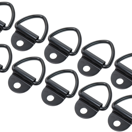 Cantonal Set van 10 vloerringen / sjorogen zwart - 85 x 41 mm