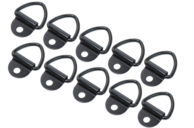 Cantonal Set van 10 vloerringen / sjorogen zwart - 85 x 41 mm