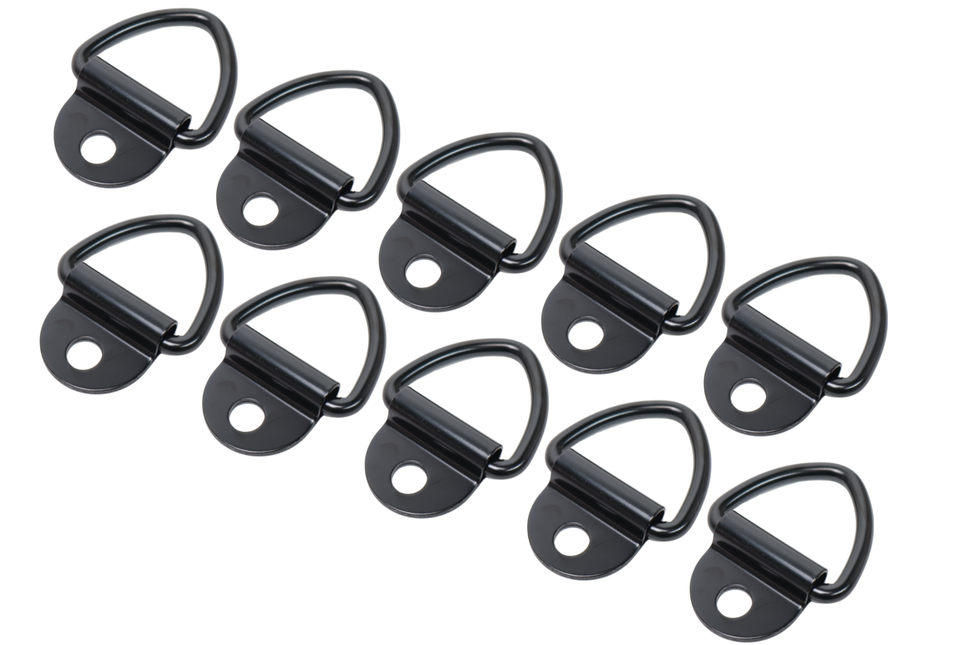 Cantonal Set van 10 vloerringen / sjorogen zwart - 85 x 41 mm