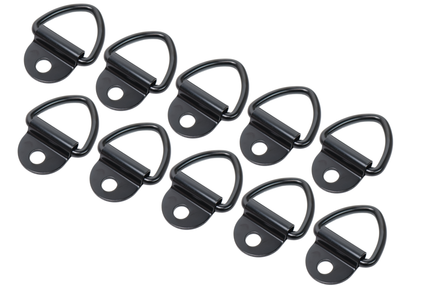 Cantonal Set van 10 vloerringen / sjorogen zwart - 85 x 41 mm