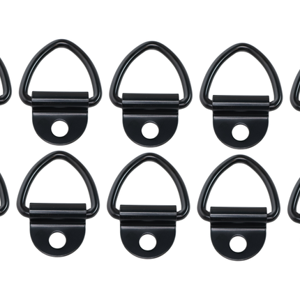 Cantonal Set van 10 vloerringen / sjorogen zwart - 85 x 41 mm