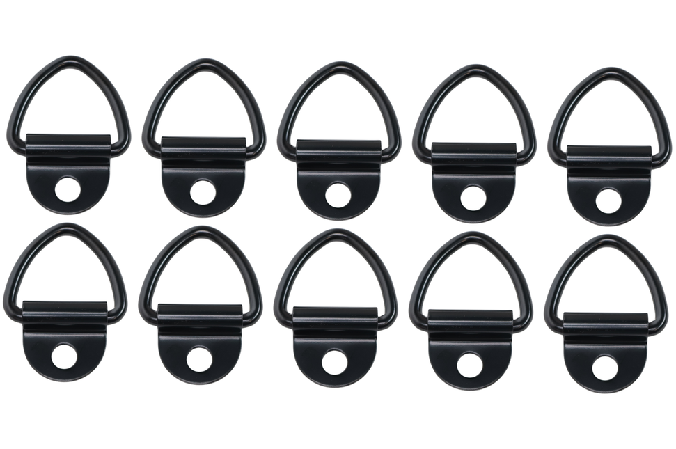 Cantonal Set van 10 vloerringen / sjorogen zwart - 85 x 41 mm