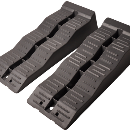 Cantonal Set van 2 grijze oprijblokken/ leveller - 565x200x130 mm - 5000 kg maximaal draagvermogen