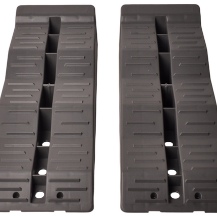 Cantonal Set van 2 grijze oprijblokken/ leveller - 565x200x130 mm - 5000 kg maximaal draagvermogen