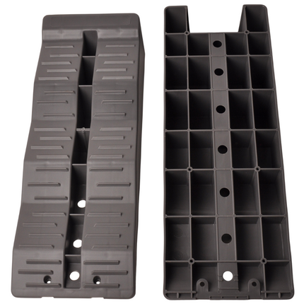 Cantonal Set van 2 grijze oprijblokken/ leveller - 565x200x130 mm - 5000 kg maximaal draagvermogen