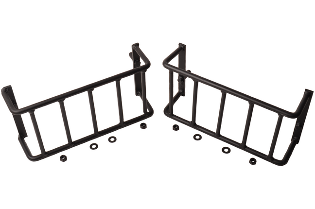 Cantonal Set van 2 zwarte stalen beschermrekken - 250x140x65 mm - geschikt voor grote achterlichten