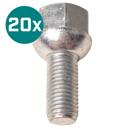 Cantonal Set van 20 wielbouten - bolconisch/sferisch - M12x1.5