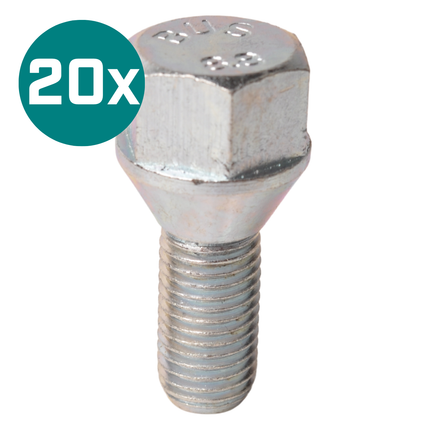 Cantonal Set van 20 wielbouten - kegelconisch - M12x1.5