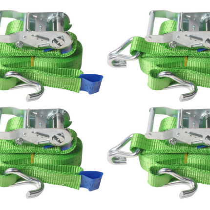 Cantonal Set van 4 spanbanden 600x3,5 cm - groen - breekbelasting 2000 kg